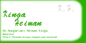 kinga heiman business card